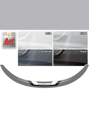 Дефлектор капота Серия Art черная Kia Sorento IV поколение, джип/suv 5 дв., рынок РФ  2020 - 2022