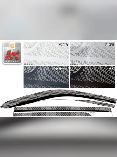 Ветровики дверей Серия Art белая Toyota Highlander  2013–2020