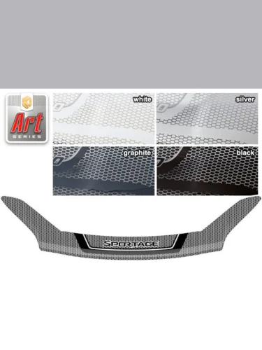Дефлектор капота Серия Art черная Kia Sportage  2016-н.в. 