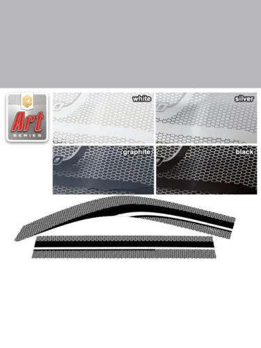 Ветровики дверей Серия Art белая Toyota Land Cruiser 100 2002-2007