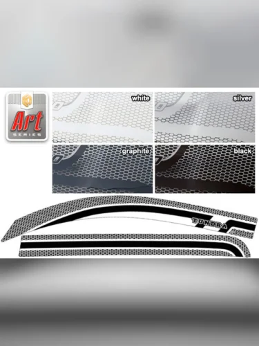 Ветровики дверей Серия Art белая Toyota Tundra Crew Max 2007-2013