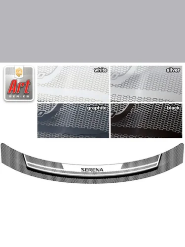 Дефлектор капота Серия Art черная Nissan Serena  2005-2010