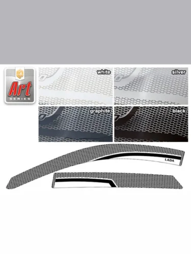 Ветровики дверей Серия Art белая ВАЗ Lada Granta седан 2018–н.в.