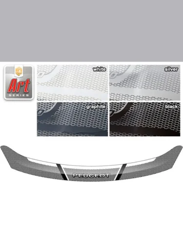 Дефлектор капота Серия Art черная Peugeot 408 седан 2012–2017