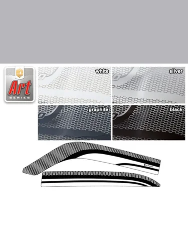 Ветровики дверей Серия Art белая ГАЗ Волга 31105 2004-2008