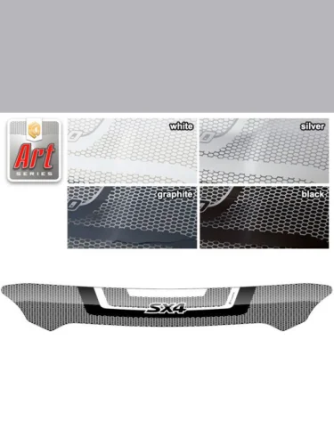 Дефлектор капота Серия Art черная Suzuki SX4  2013–2015