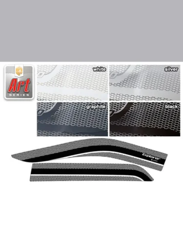 Ветровики дверей Серия Art черная Ford Explorer  2011–2015.