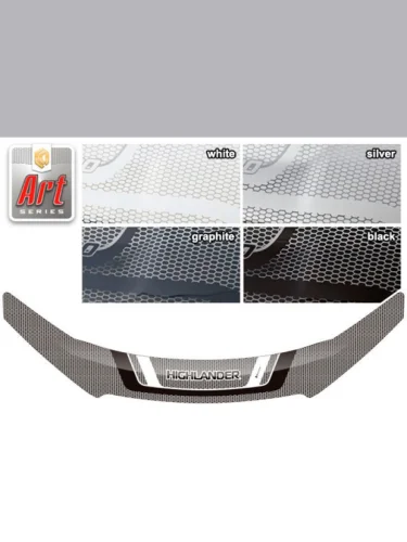 Дефлектор капота Серия Art черная Toyota Highlander  2013–2020