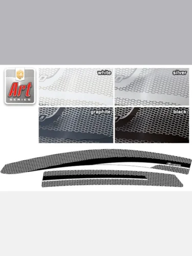 Ветровики дверей Серия Art черная Ford Focus 3 хэтчбэк 2015–н.в.