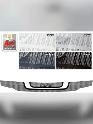 Дефлектор капота Серия Art черная Toyota Land Cruiser Prado  1996-2002