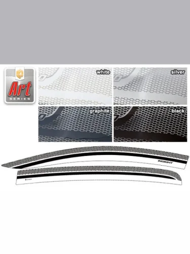 Ветровики дверей Серия Art черная Honda Insight  2009-2011