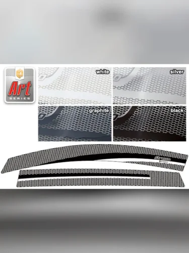 Ветровики дверей Серия Art черная Honda Stream  2006–н.в.