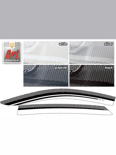 Ветровики дверей Серия Art черная Hyundai Elantra  2020-н.в.