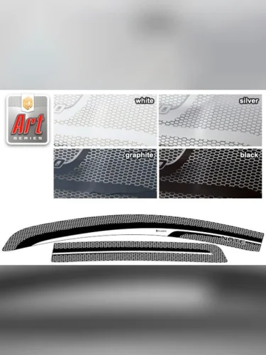 Ветровики дверей Серия Art черная Nissan Note  2012–2020