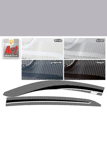 Ветровики дверей Серия Art черная Solaris KRX I поколение, хэтчбек 5 дв. 2024 - н.в.