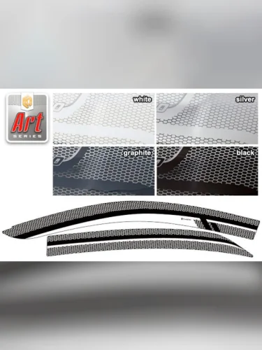 Ветровики дверей Серия Art черная Toyota Allion  2007–2016