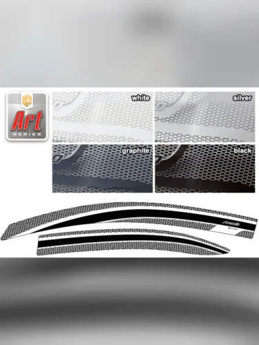 Ветровики дверей Серия Art черная Toyota Avensis  2003-2008