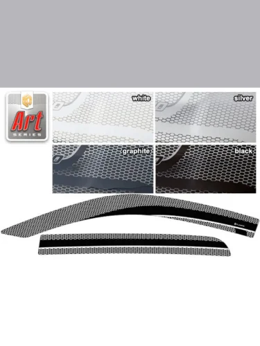 Ветровики дверей Серия Art черная Toyota Hilux  2012-2015