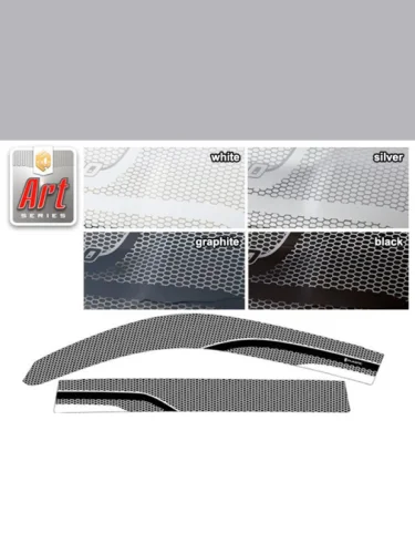 Ветровики дверей Серия Art черная Toyota Land Cruiser 200 2015–2021