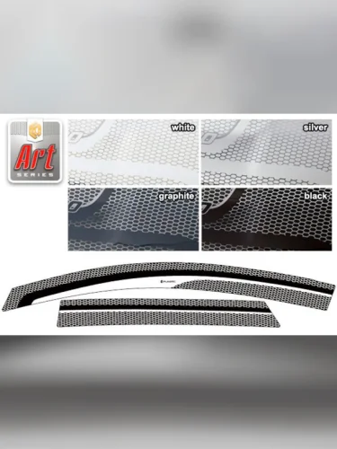 Ветровики дверей Серия Art черная Toyota Ractis  2010–2014