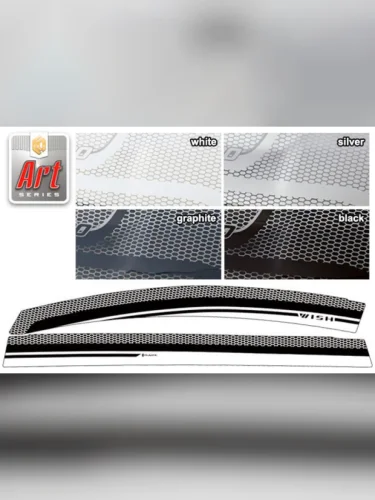 Ветровики дверей Серия Art черная Toyota Wish  2009-2017