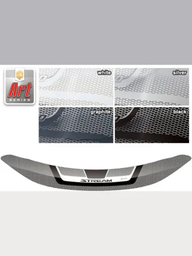 Дефлектор капота Серия Art графит Honda Stream  2006–н.в.