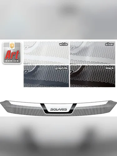 Дефлектор капота Серия Art графит Hyundai Solaris седан 2011-2013