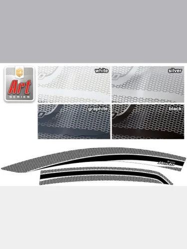 Ветровики дверей Серия Art черная ВАЗ Lada Vesta, Vesta Sport седан 2015–н.в.