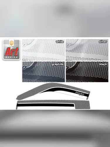 Ветровики дверей Серия Art черная УАЗ Патриот Пикап  2009–2014