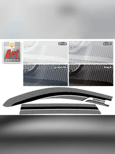 Ветровики дверей Серия Art графит Kia Sorento II поколение, джип/suv 5 дв. 2009–2012