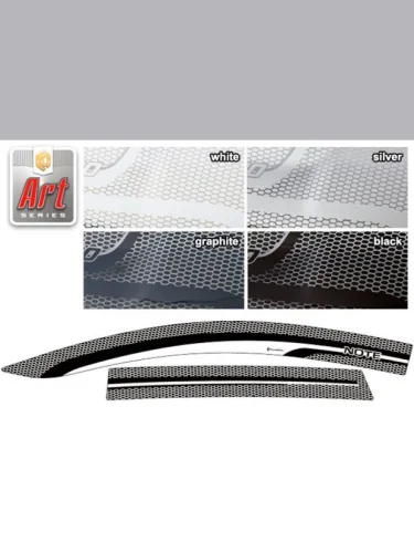 Ветровики дверей Серия Art графит Nissan Note  2008–2012