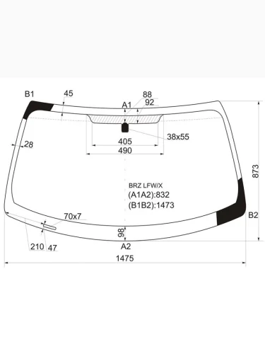 Стекло лобовое Subaru BRZ 12-  Toyota GT 86 12-21