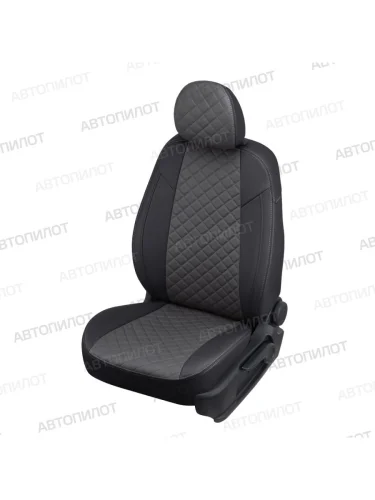 Комплект чехлов сидений (экокожа) Автопилот (черный/темно-серый) Kaiyi Е5 (2021-2025)