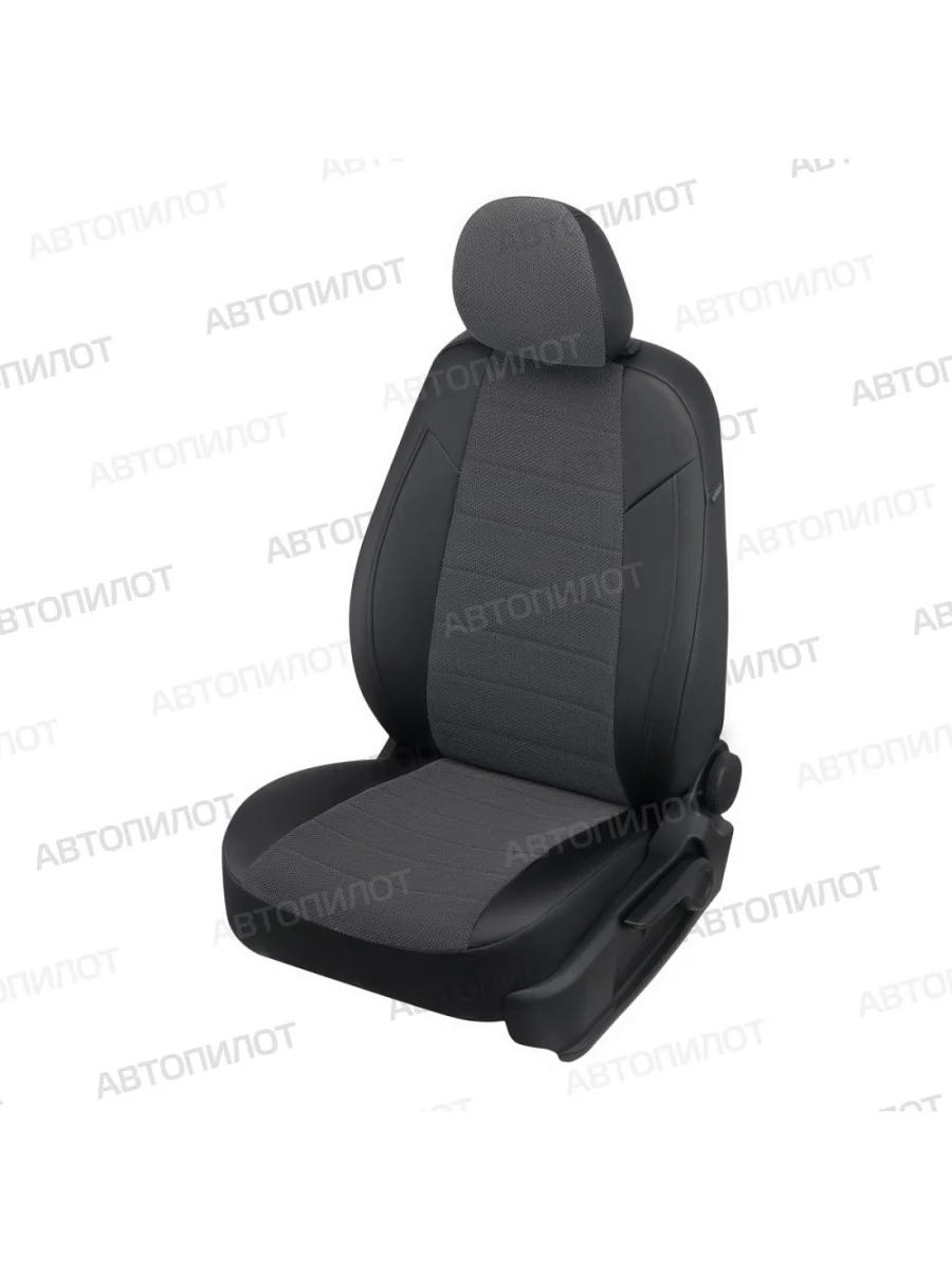 Комплект чехлов сидений (экокожа) Автопилот Ромб Kaiyi Е5 (2021-2025) (черный/темносерый)  в Керчи Республика Крым