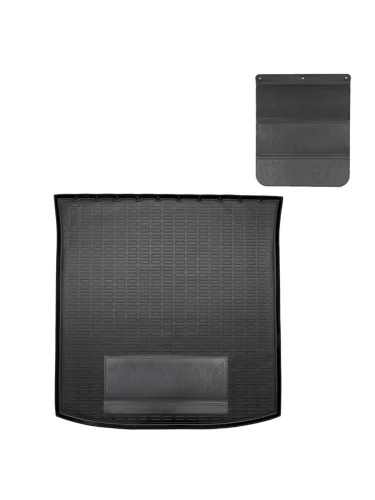 Коврик багажника (полиуретан, 5 мест) Norplast Unidec (черный с полиуретановым фартуком) SSANGYONG Rexton Y400 дорестайлинг (2017-2020)