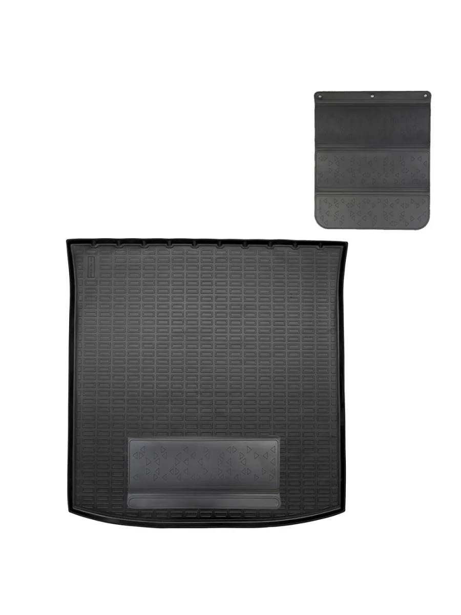 Коврик багажника (полиуретан, 5 мест) Norplast Unidec SSANGYONG Rexton Y400 дорестайлинг (2017-2020) (черный с полиуретановым фартуком)  с доставкой в г. Пермь