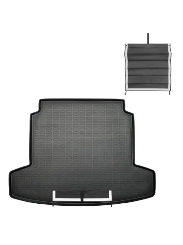 Коврик багажника (полиуретан, нижнее положение полки) Norplast Unidec (черный с текстильным фартуком) Omoda C7 T1GC (2025)