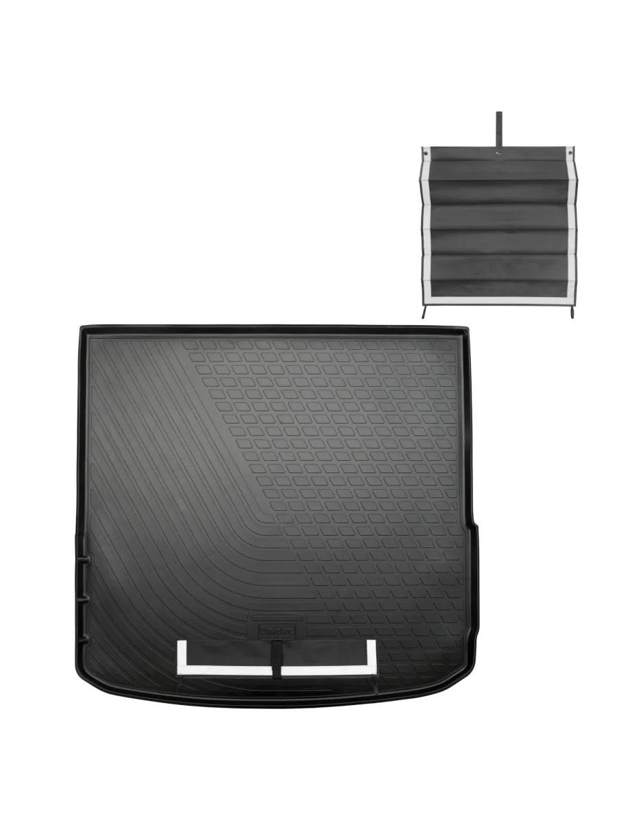 Коврик багажника (полиуретан) Norplast Unidec Li L6 1 (2024-2025) (черный с текстильным фартуком)  в Самаре Самарской области
