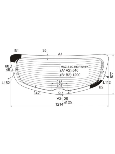 Стекло заднее (Цвет зеленый Обогрев 5D HBK) Mazda 3 08-13  Axela 09-13