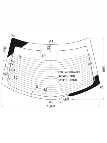 Стекло заднее (Цвет зеленый Обогрев) Citroen Xantia 92-02