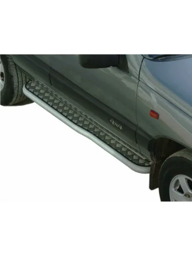 Пороги с алюминиевым листом с перегибом Техно Сфера Лада ВАЗ 2123 (Нива Шевроле) 1 рестайлинг (2009-2020)