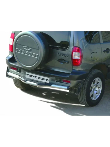 Защита заднего бампера с пластиковой накладкой Техно Сфера Лада ВАЗ 2123 (Нива Шевроле) дорестайлинг (2002-2008)