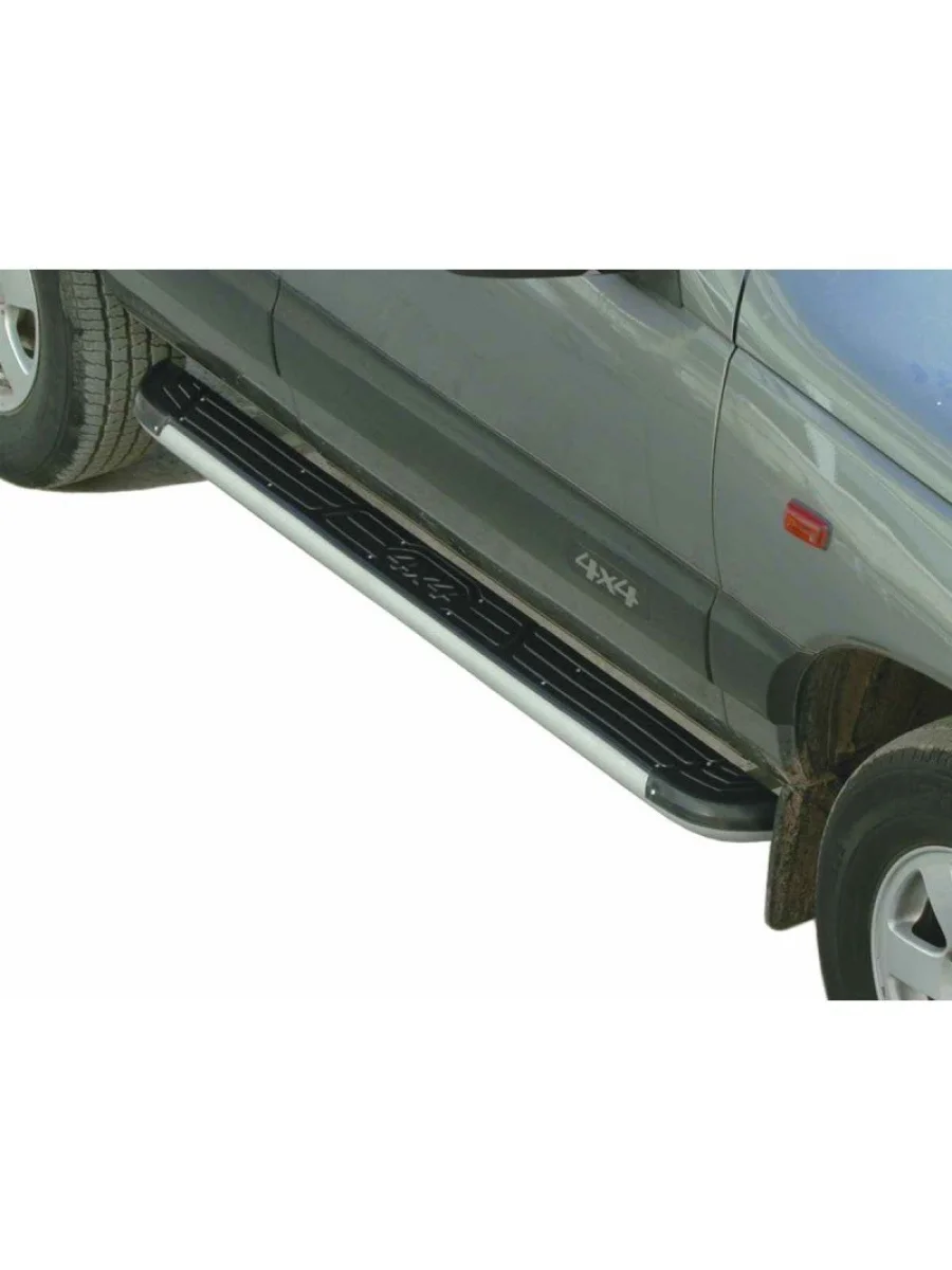 Пороги с пластиковой накладкой Техно Сфера Лада ВАЗ 2123 (Нива Шевроле) 1 рестайлинг (2009-2020) (Черный матовый)  с доставкой в г. Керчь