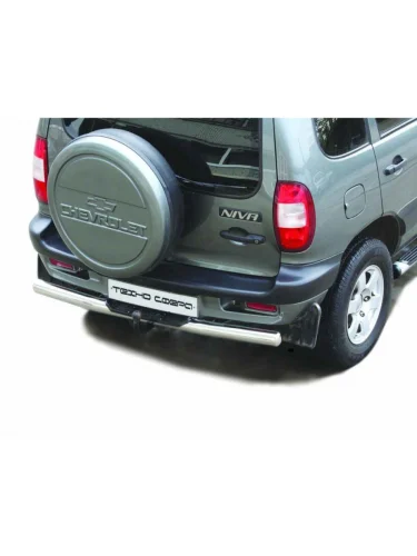 Защита заднего бампера труба с проступью (d 76) Техно Сфера (нержавейка) Лада ВАЗ 2123 (Нива Шевроле) дорестайлинг (2002-2008)