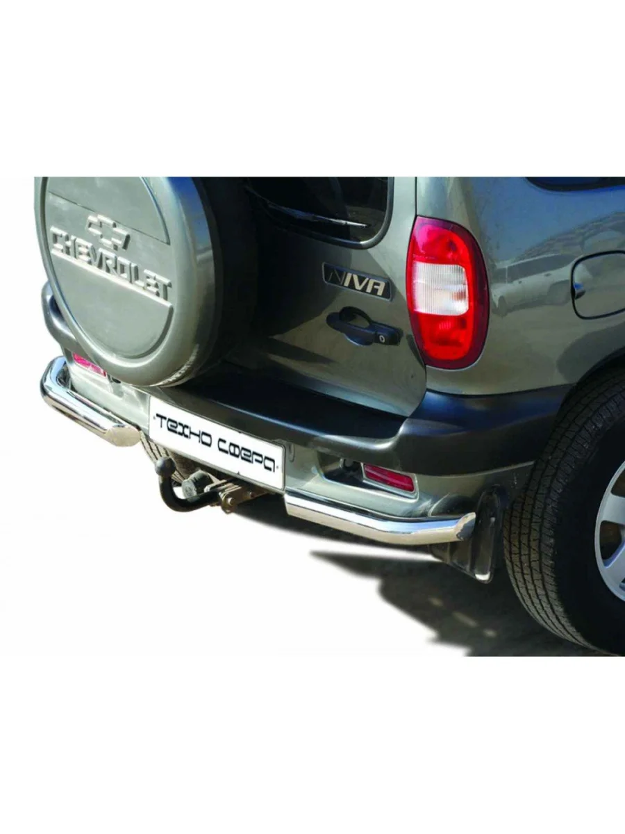 Защита заднего бампера (уголки люкс, цельные) (d63.5) Техно Сфера Лада ВАЗ 2123 (Нива Шевроле) 1 рестайлинг (2009-2020) (нержавейка)  в Керчи Республика Крым