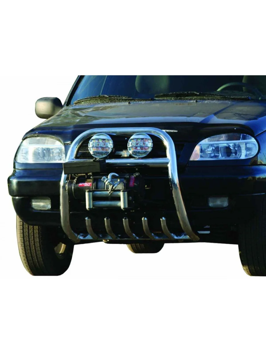 Передок (под лебедку) (d63.5) Техно Сфера Лада ВАЗ 2123 (Нива Шевроле) дорестайлинг (2002-2008) (нержавейка)  с доставкой в г. Керчь