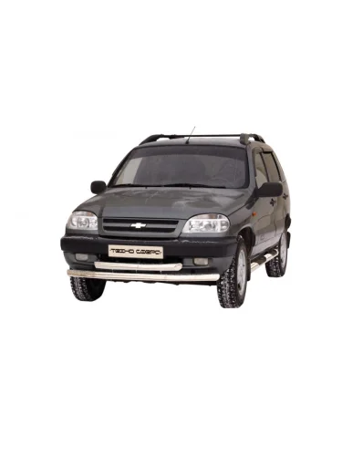 Защита переднего бампера (труба двойная) (d63.5) Техно Сфера (нержавейка) Лада ВАЗ 2123 (Нива Шевроле) 1 рестайлинг (2009-2020)