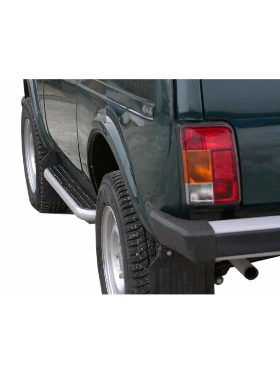 Пороги с пластиковой накладкой Техно Сфера Лада ВАЗ Нива 4х4 2121 3 дв. дорестайлинг (1977-2019) (Черный матовый)  в Самаре Самарской области