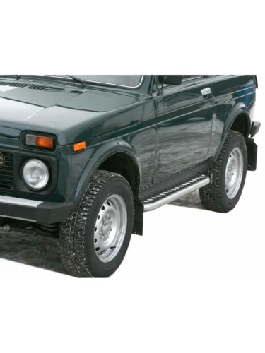 Пороги с алюминиевым листом Техно Сфера Лада ВАЗ нива 4х4 2131 5 дв. дорестайлинг (1993-2019)