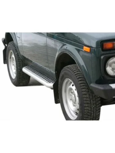 Пороги с резинкой эксклюзив Техно Сфера Лада ВАЗ нива 4х4 2131 5 дв. дорестайлинг (1993-2019)